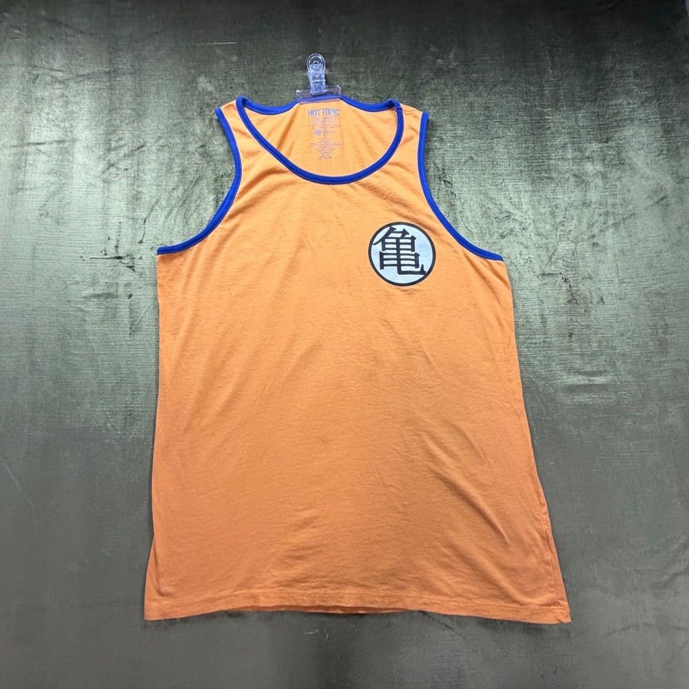 Hot Topic Dragon Ball Z Goku Kame Symbol Orange Ringer Tank Top Mens Medium